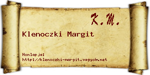 Klenoczki Margit névjegykártya