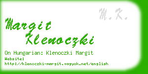 margit klenoczki business card